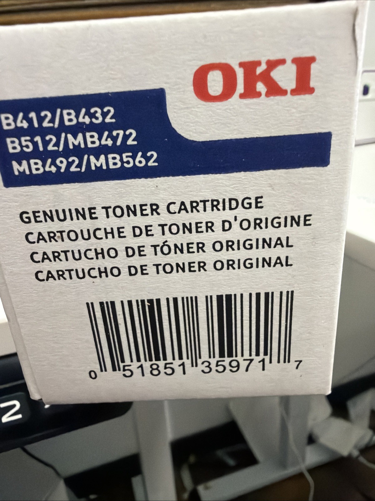 New Genuine OEM 45807101 B412 Black Standard Capacity Toner Cartridge 3K