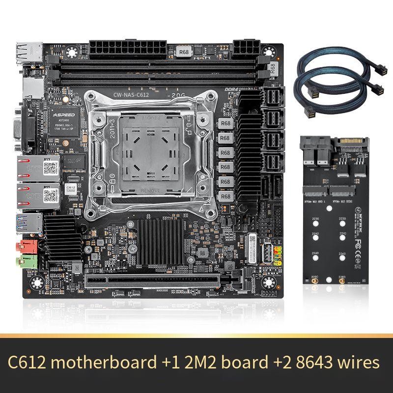 C612 Xeon E5 V3 V4 NAS Mohterboard double 10 Gigabit port DDR4 VGA Soft routing