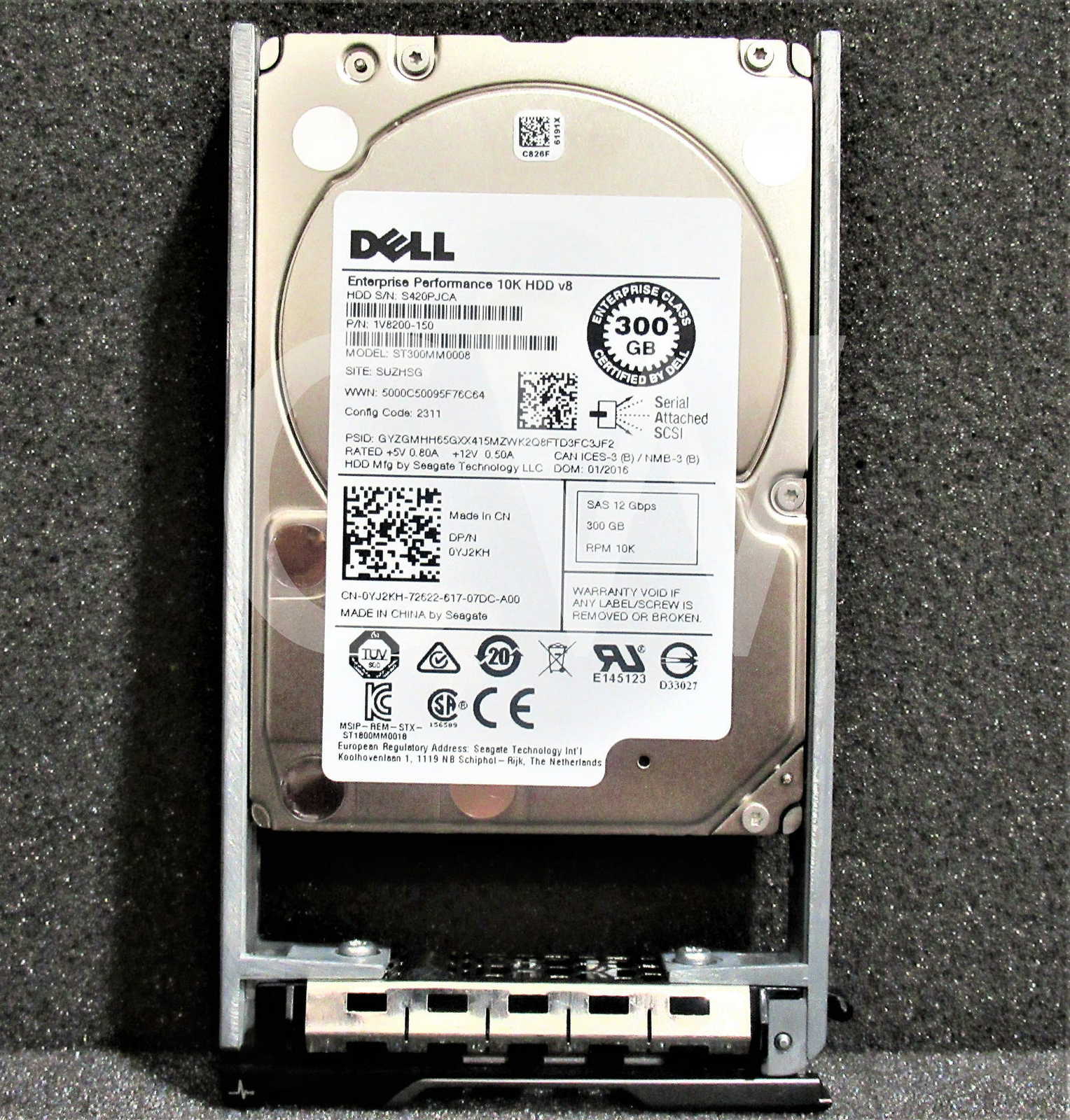 0-HOURS YJ2KH 0YJ2KH Dell 300GB 10K RPM 12Gb/s 2.5″ SAS SERVER HDD Hard Drive V8