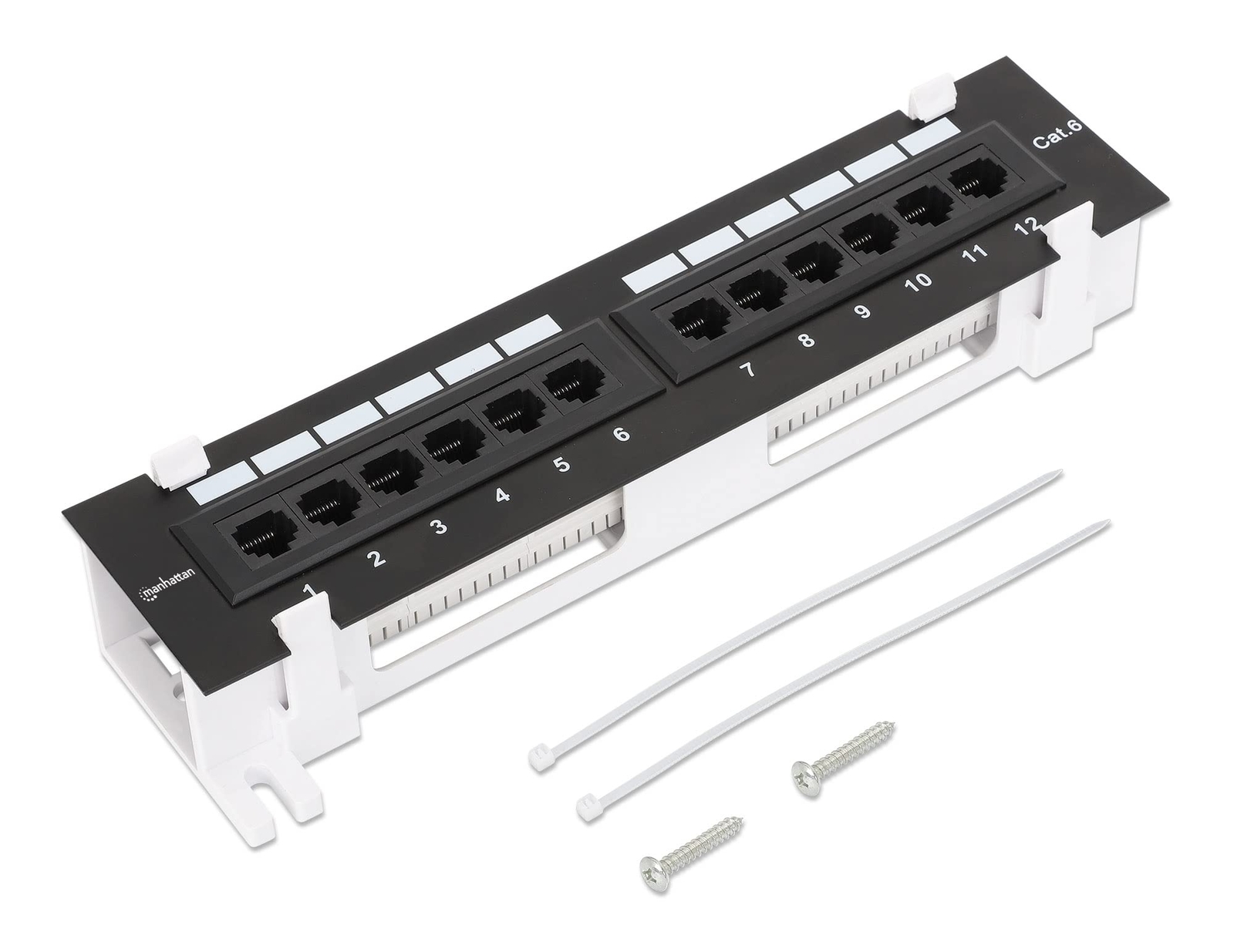 12port Network Patch Panel Cat6 “ 1u Ul Listed Wall Mount With 89d Bracket Insta