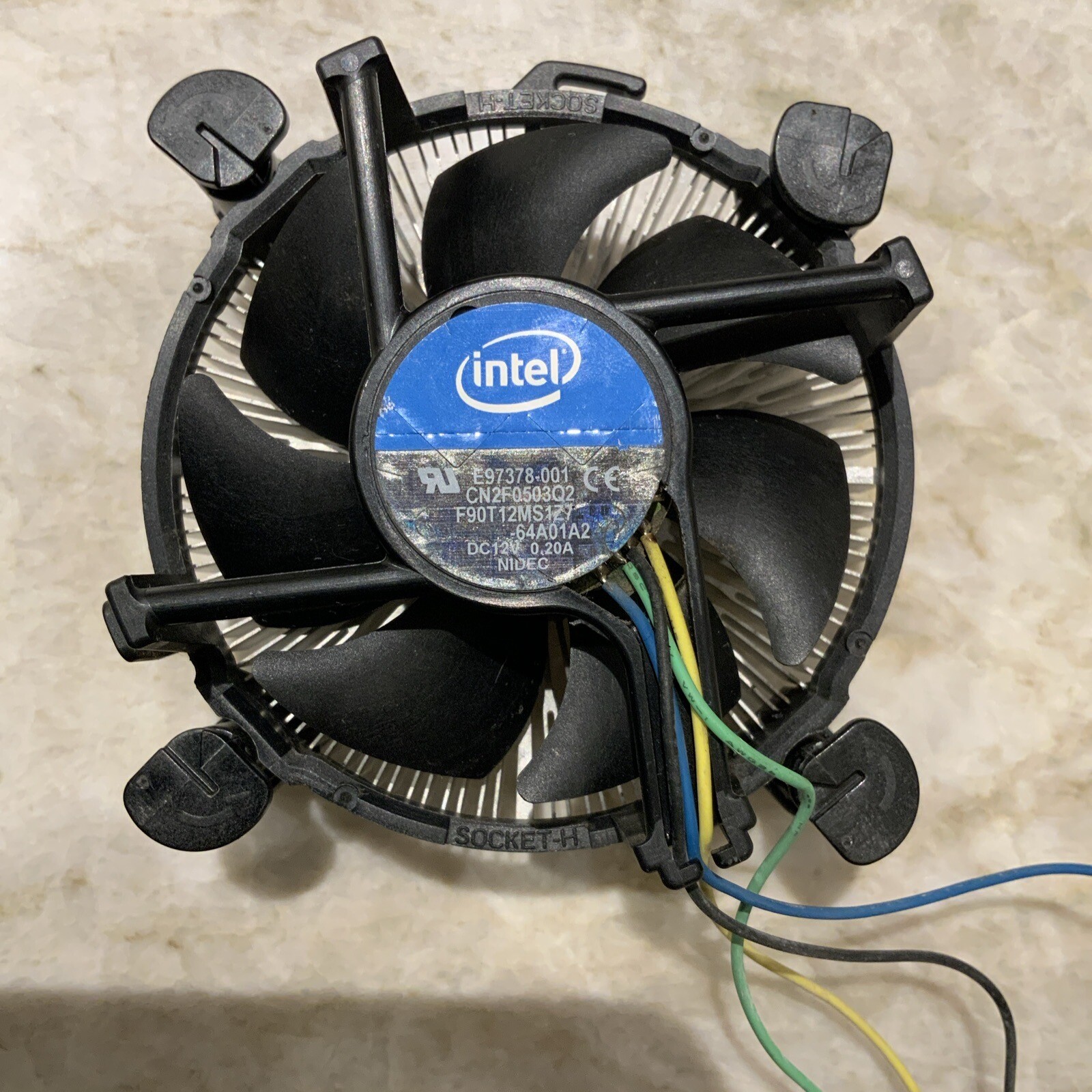 Intel Cooling Fan E97380-001 DC 12V 0.20A NIDEC with 2cm Heat Sink 4 Pin