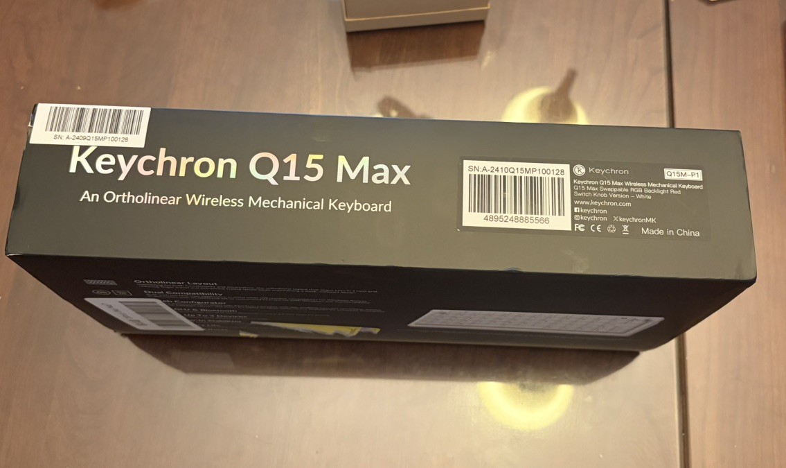 Keychron Q15 Max Ortholinear Mechanical Keyboard Wireless with Red Linear Switch