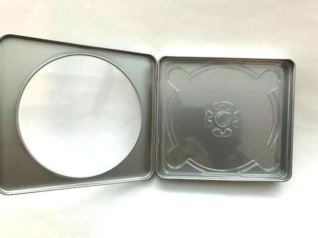 10 NEW HIGH QUALITY SQUARE TIN CD CASE W/WINDOW, CLEAR TRAY, BL801, FREE SHIP