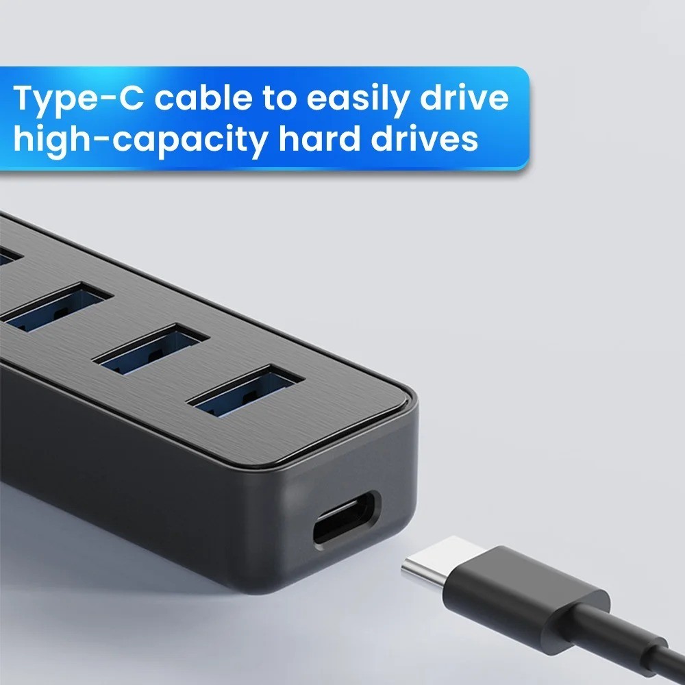 4 Port USB 2.0 Hub Splitter High Speed Desktop PC Mac OS Laptop