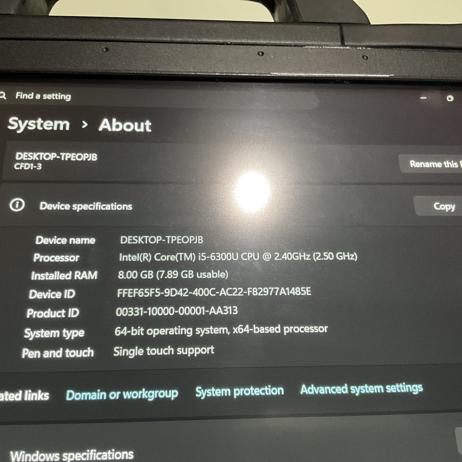 Panasonic CFD1 Toughbook CF-D1N MK3 i5-6300U 8GB RAM 256GB SSD Industrial Tablet