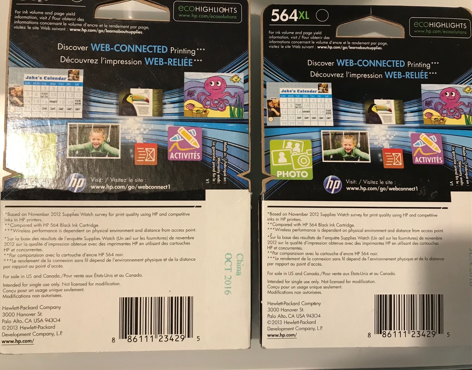 Genuine 2-PACK HP 564XL Black Ink Cartridge EXPIRED 100% Money Back Guarantee