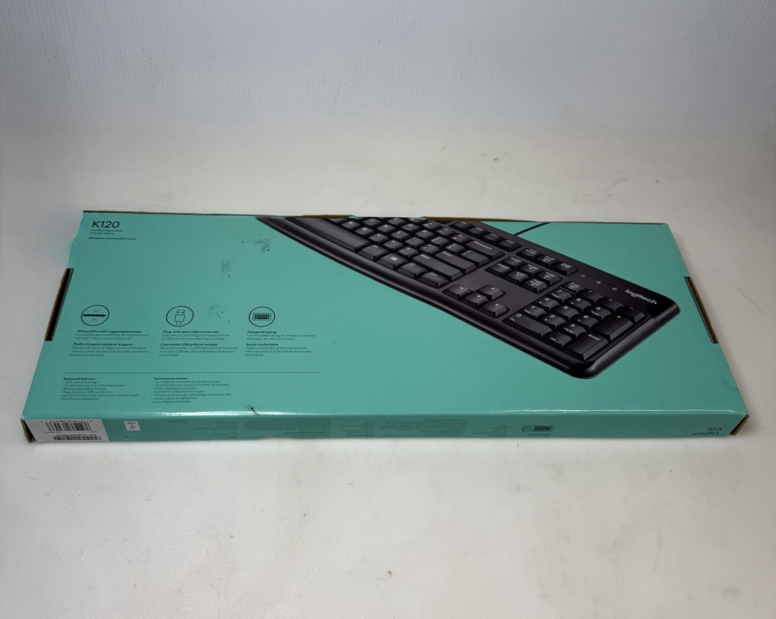 Logitech K120 Plug and Play USB Wired Keyboard Black 920-002478 New Sealed