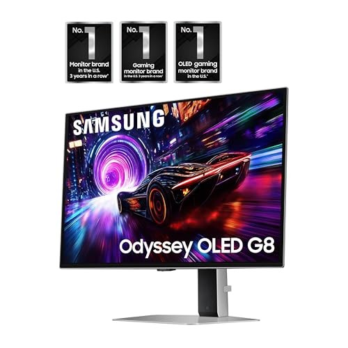 SAMSUNG 27″ ODYSSEY OLED G8 G81SF 4K UHD 240HZ 0.03MS AMD MONITOR – SILVER
