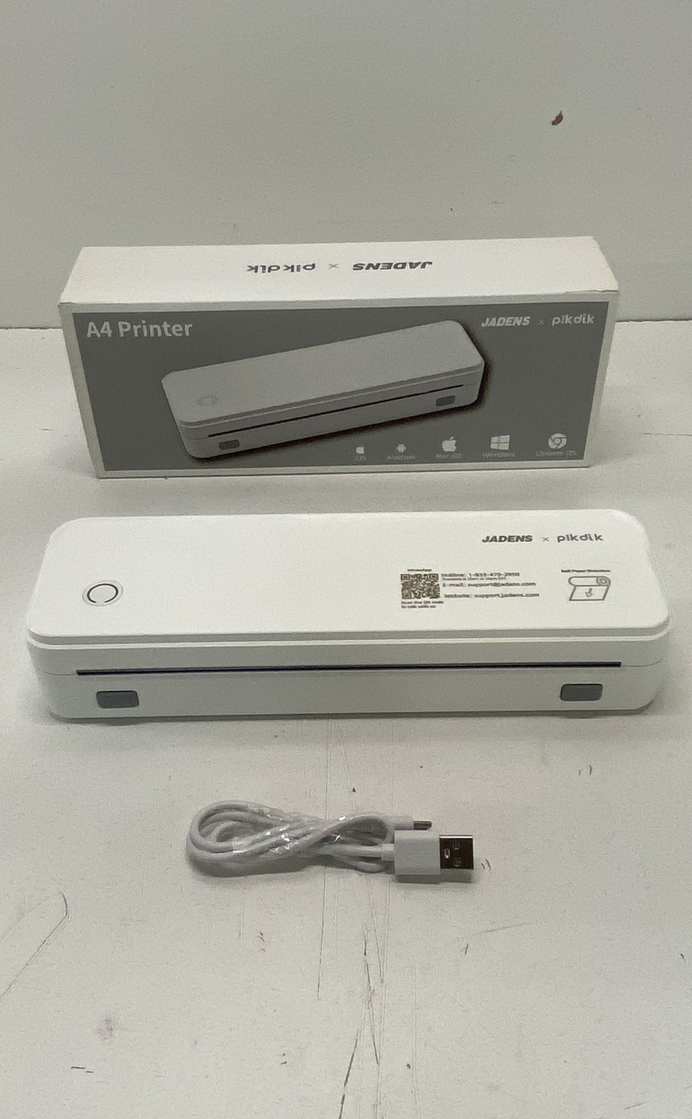 JADENS pikdik F9-A4 Portable A4 Thermal Printer Mobile Bluetooth Power Tested
