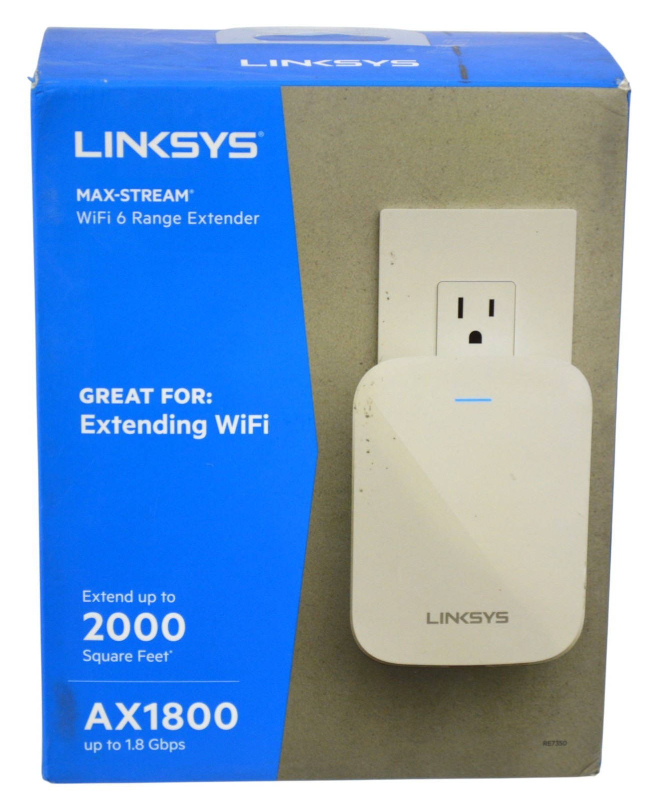 Linksys Max Stream Dual-Band WiFi 6 Range Extender AX1800 RE7350