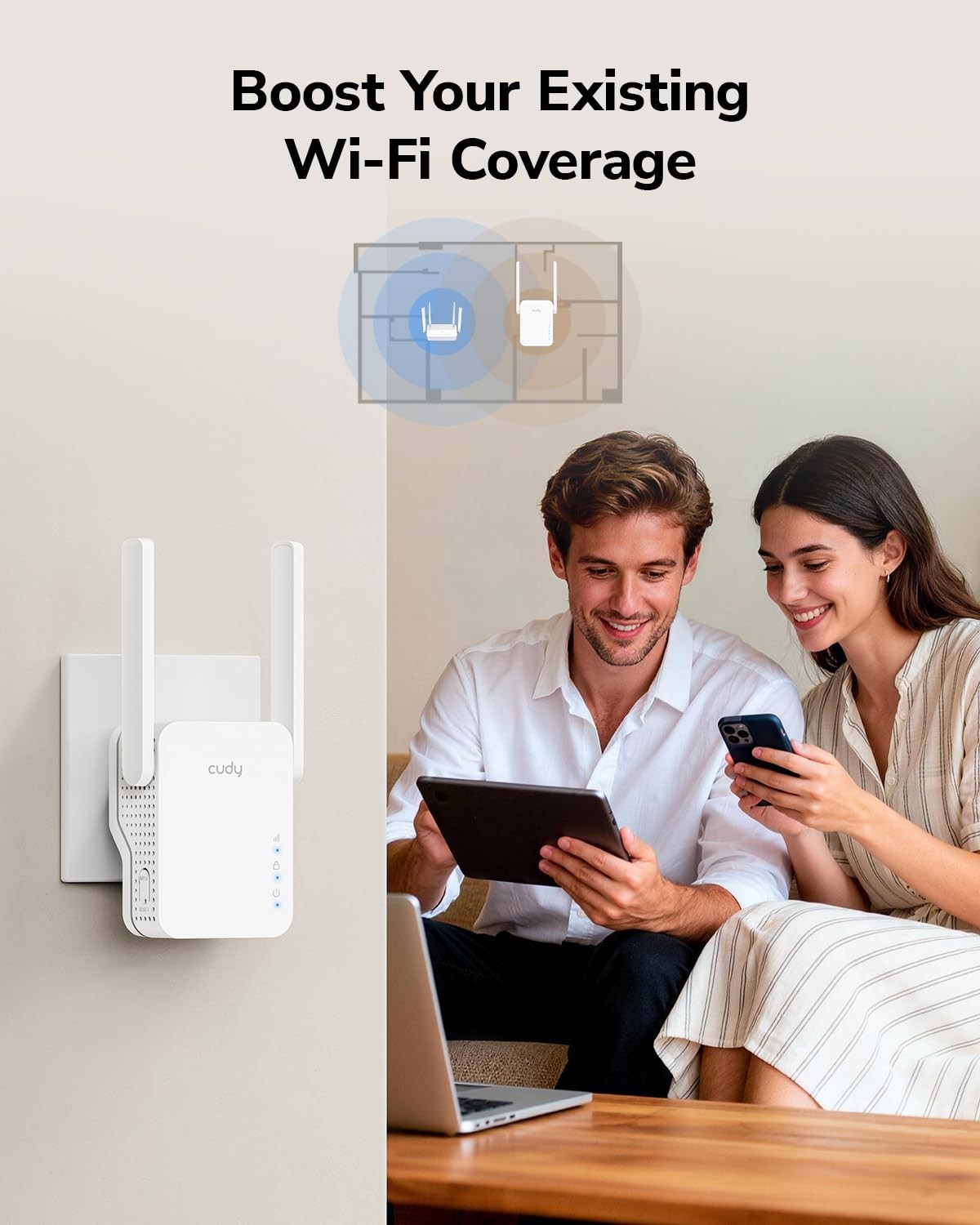 RE300 N300 WiFi Range Extender, 300Mbps 2.4GHz Signal Booster with Ethernet P…