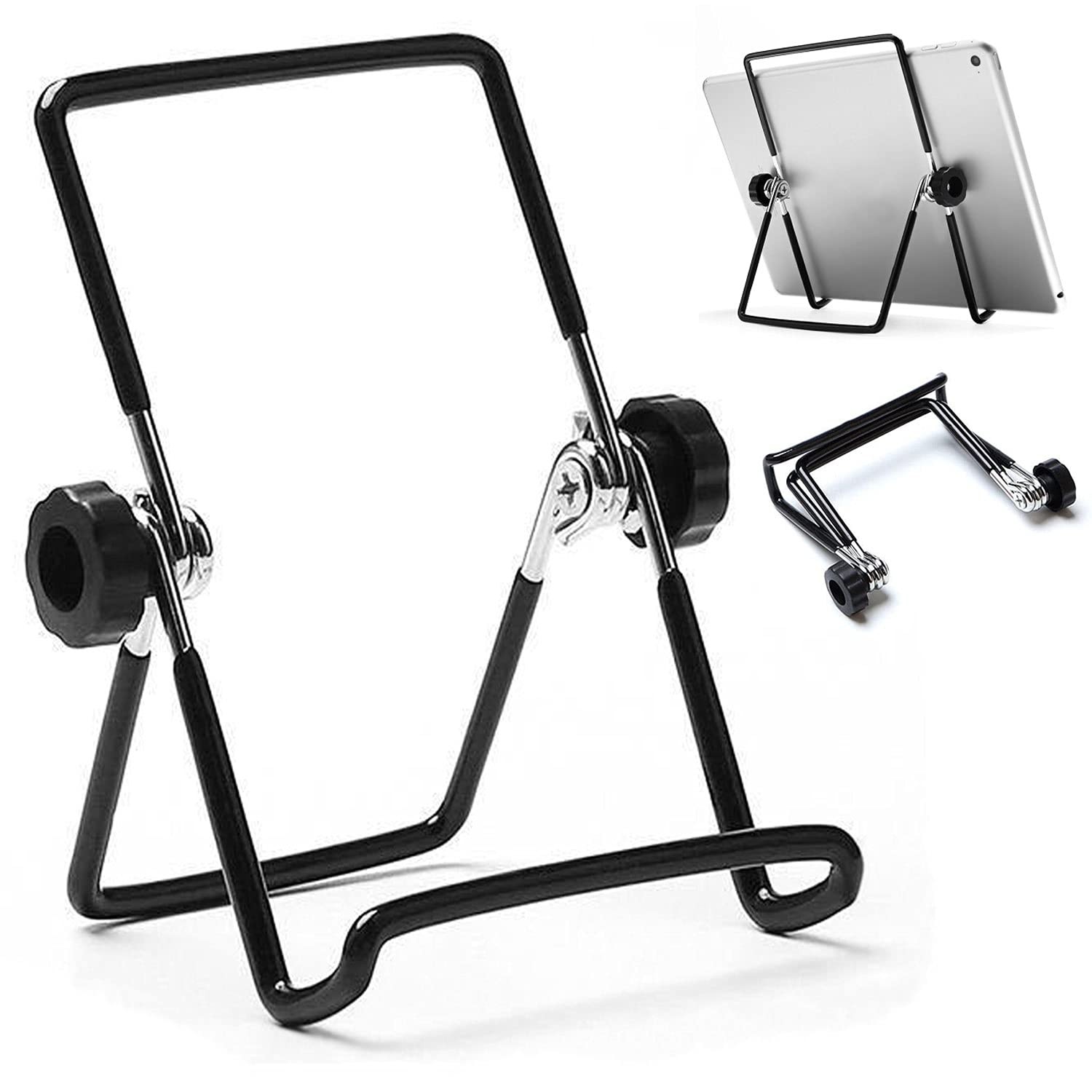 VOVIGGOL Adjustable Tablet Stand Holder, Non-Slip 7″ x 5.5″ x 1″, Black