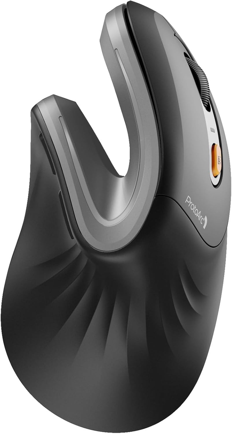 Ergonomic Wireless Vertical Mouse EM11 NL: Rechargeable & Multi-Device – Gray