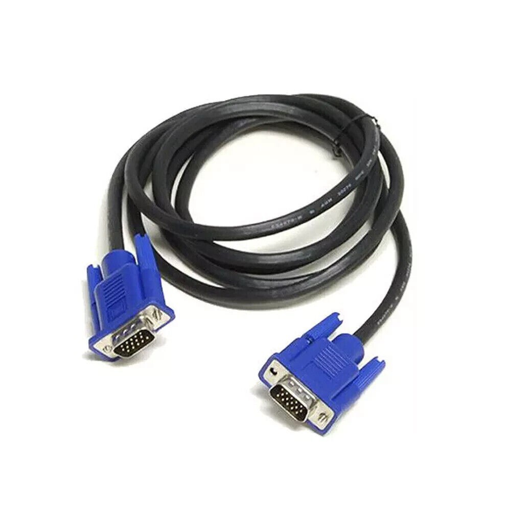 Lot of 100 VGA to VGA Cable 5ft 1080p HD Male to Male Monitor Laptop PC Computer
