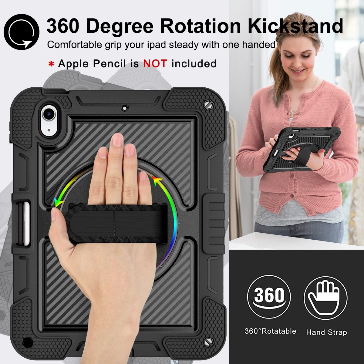 Heavy Duty Shockproof Stand Case Cover For iPad 9th/8th/7th/6th/5th Generation