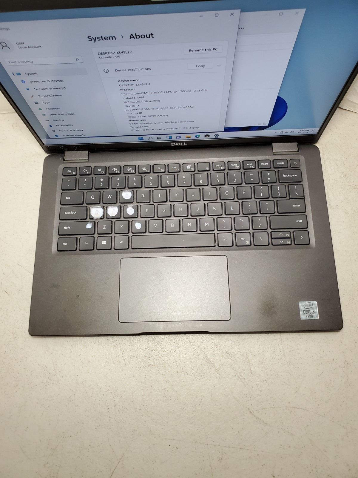 Dell Latitude 7410 14″ Laptop i5-10310U 1.7GHz 16GB RAM 256GB SSD Win11 #69
