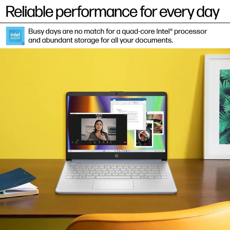 HP 14″ HD Laptop computer Win 11 Pro UpTo 3.6GHz Intel-N150 UpTo 16GB RAM 384GB
