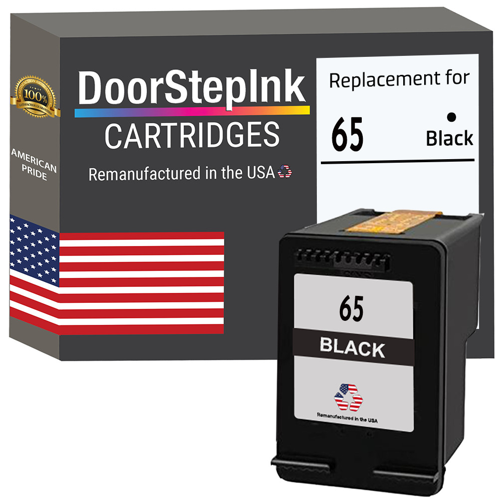 DoorStepInk Remanufactured in the USA Ink Cartridge for HP 65 Black