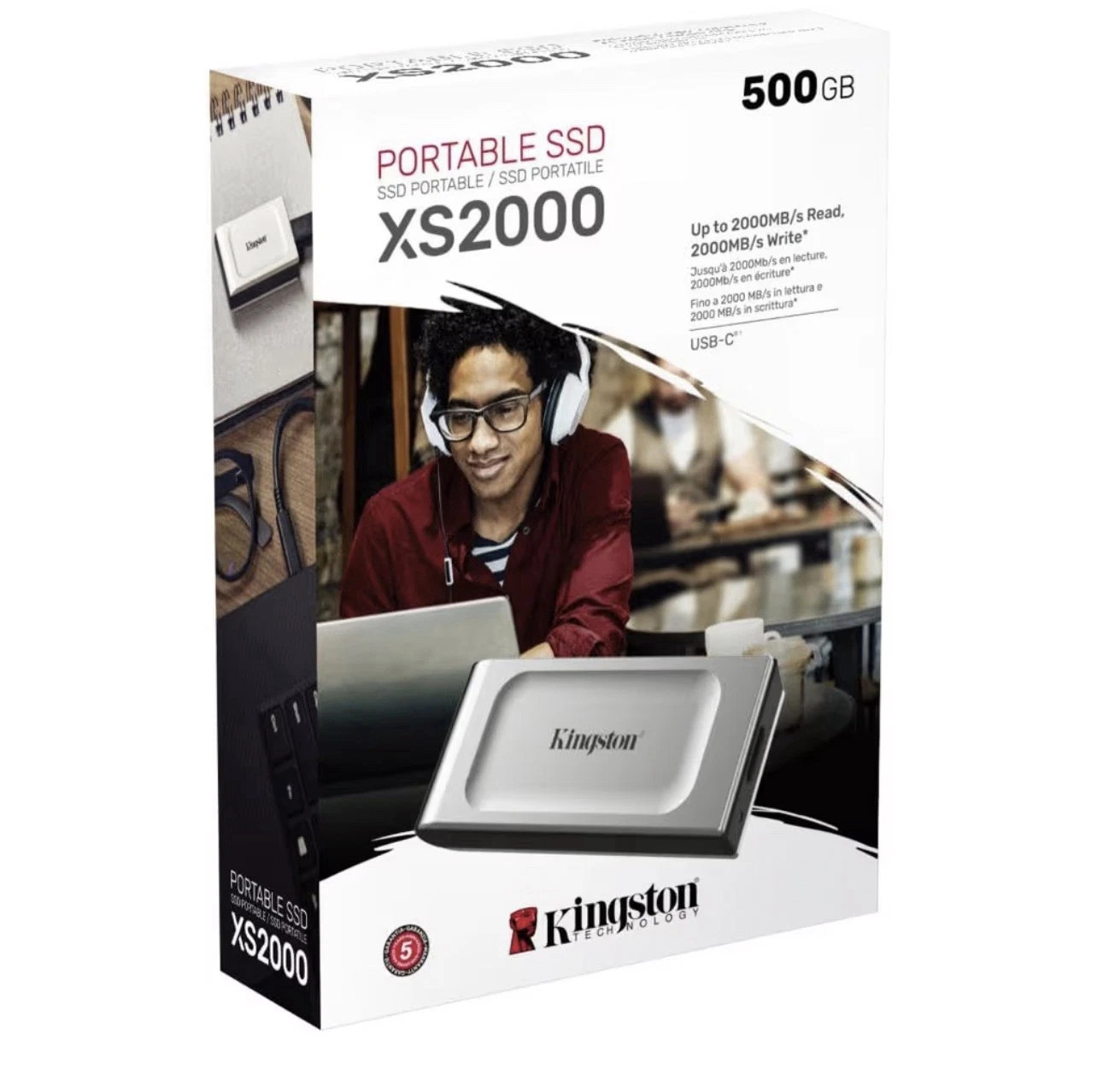 Kingston XS2000 500GB USB-C Portable External SSD (SXS2000/500G)