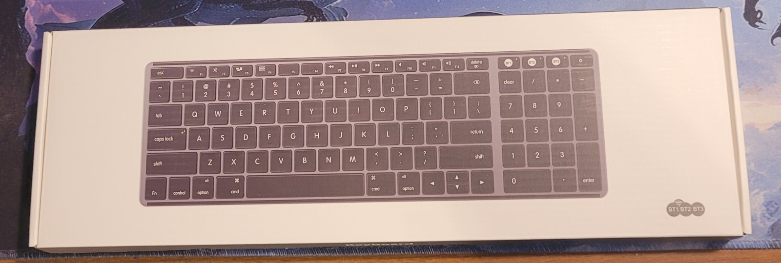 3 Mode Slim Gray Bluetooth Keyboard with Cable Seenda wireless W Skin