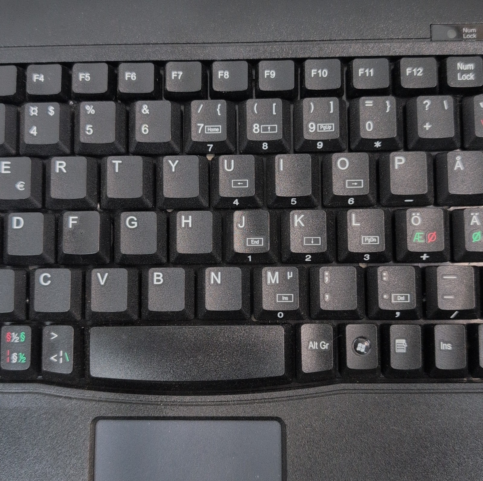 SolidTek ACK-540U USB Keyboard with Touchpad Compact Industrial PC Laptop Black