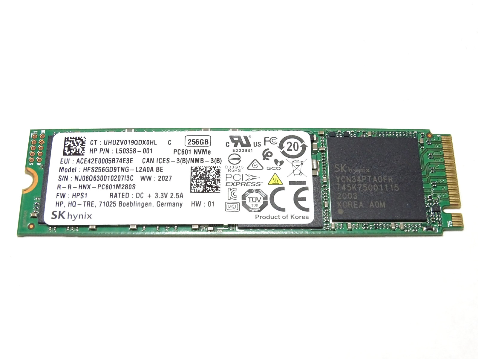 SK hynix PC601 256GB M.2 NVMe PCIe SSD HFS256GD9TNG-8310A OEM Solid State Drive