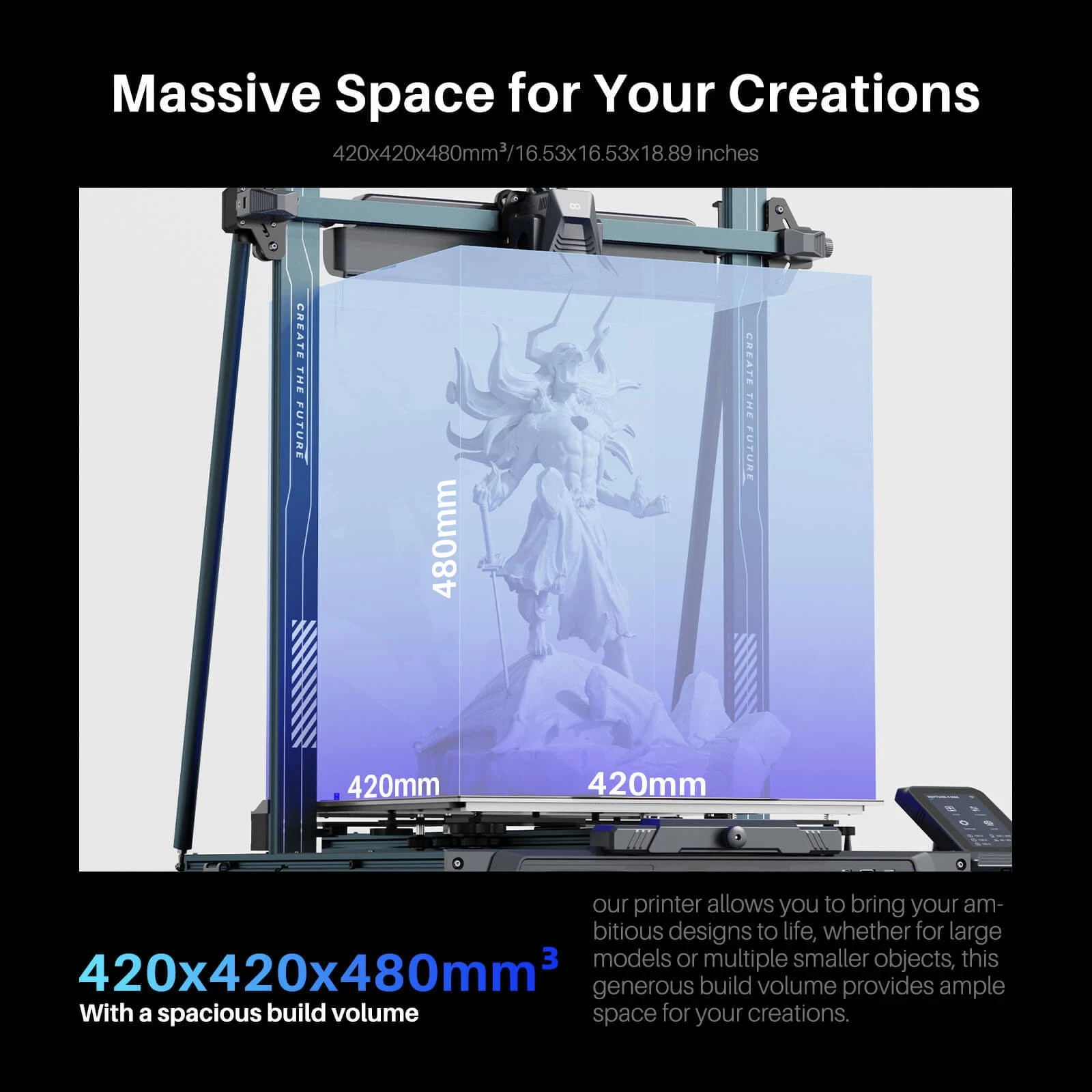 ELEGOO Neptune 4 Max FDM 3D Printer 500 mm/s Max Speed Auto Bed Leveling