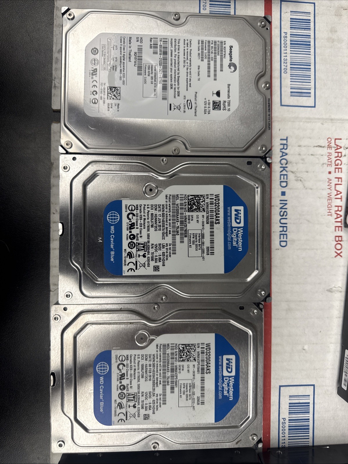 Lot of 15 Various 3.5 SATA HDD 6x250GB/ 1x750GB/3x500GB/3x320GB/1x2TB/1x160GB