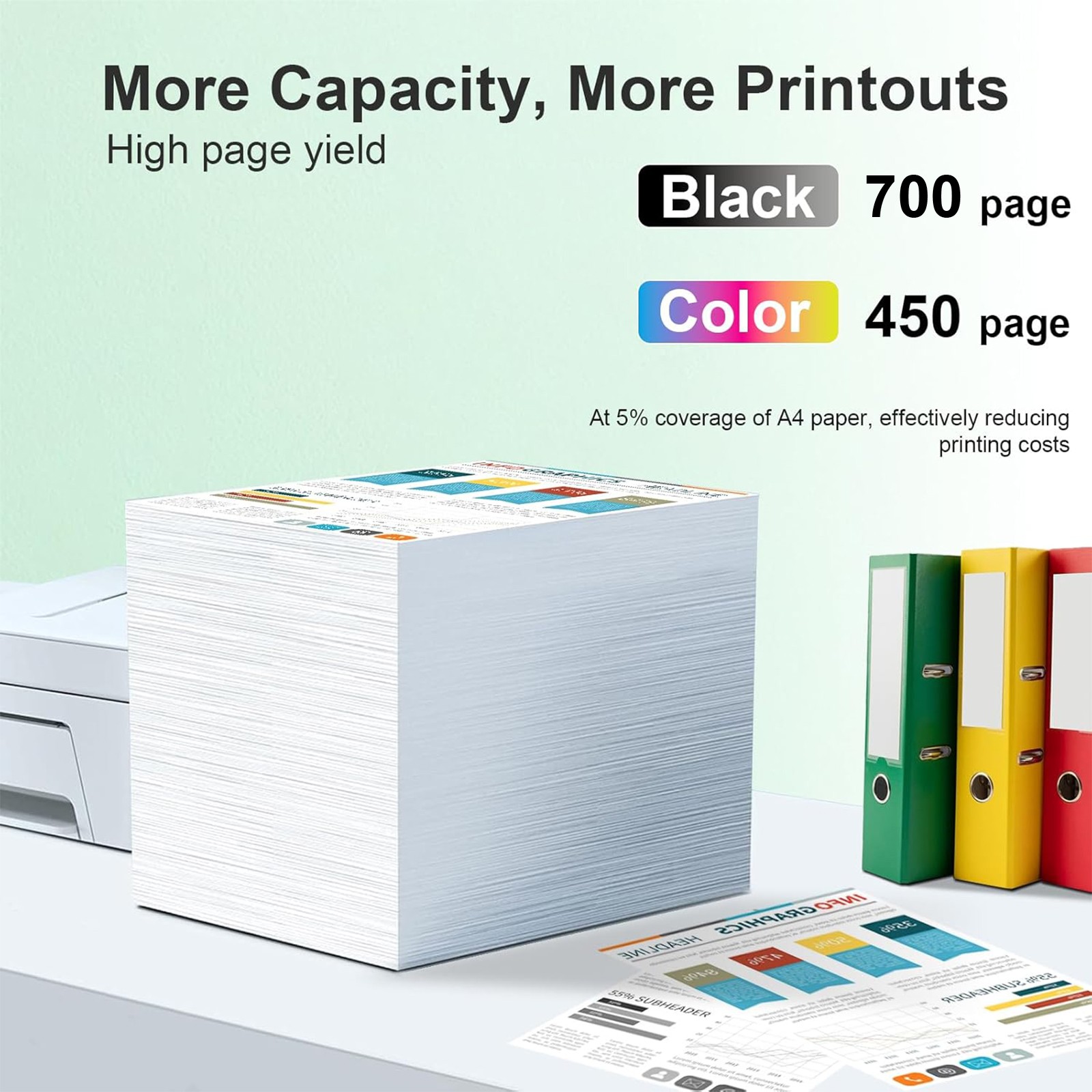 64XL Black Color Ink Cartridge For HP 64 XL Envy 7855 7858 7155 6258 6222 6220