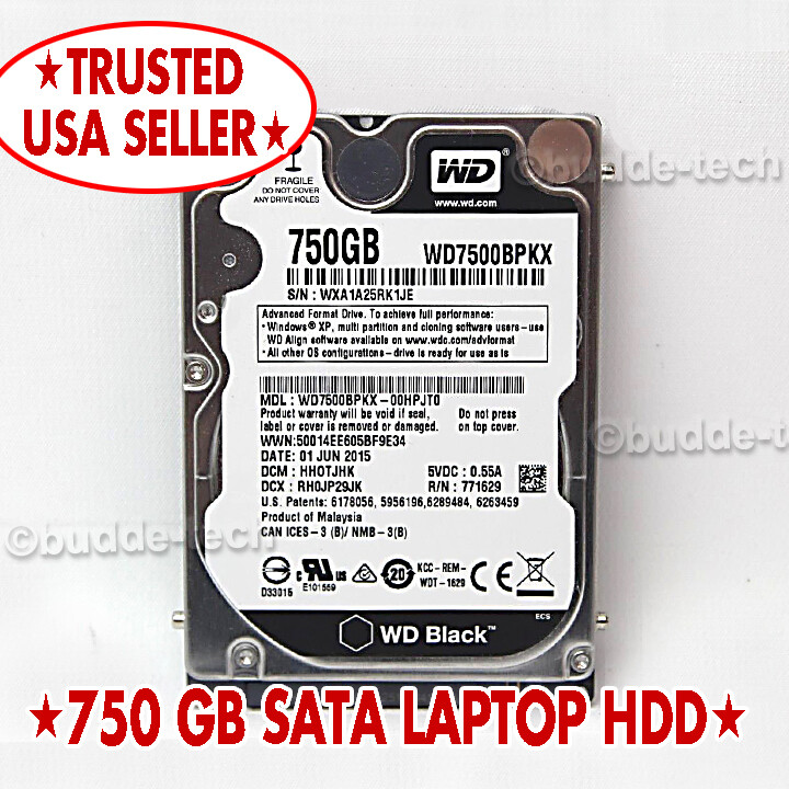 2.5″ inch Laptop Hard Drive 750 GB SATA For Windows or Mac Dell HP Toshiba Linux