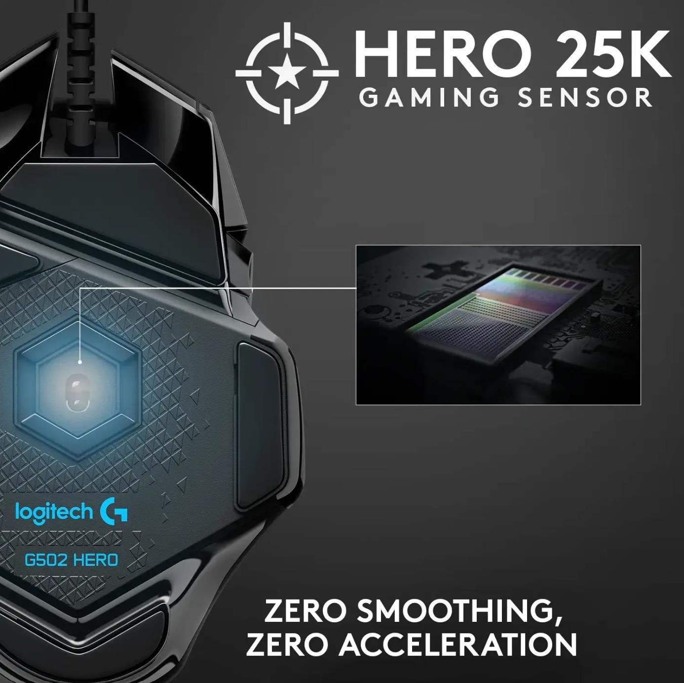 Logitech G502 HERO Wired Gaming Mouse – Black