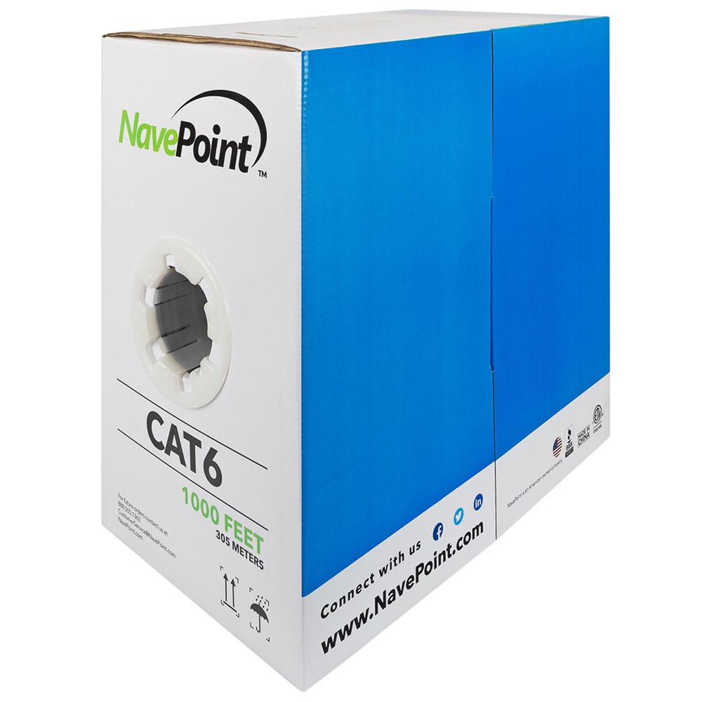 CAT6 Cable CMR Copper Riser UTP 23 AWG 250 MHz Ethernet – 1000 Ft Blue Bulk