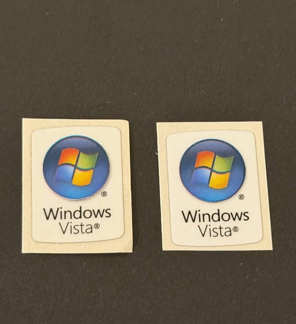 2x Windows Vista Operating System OS Sticker Badge Decal 18mm x 24mm