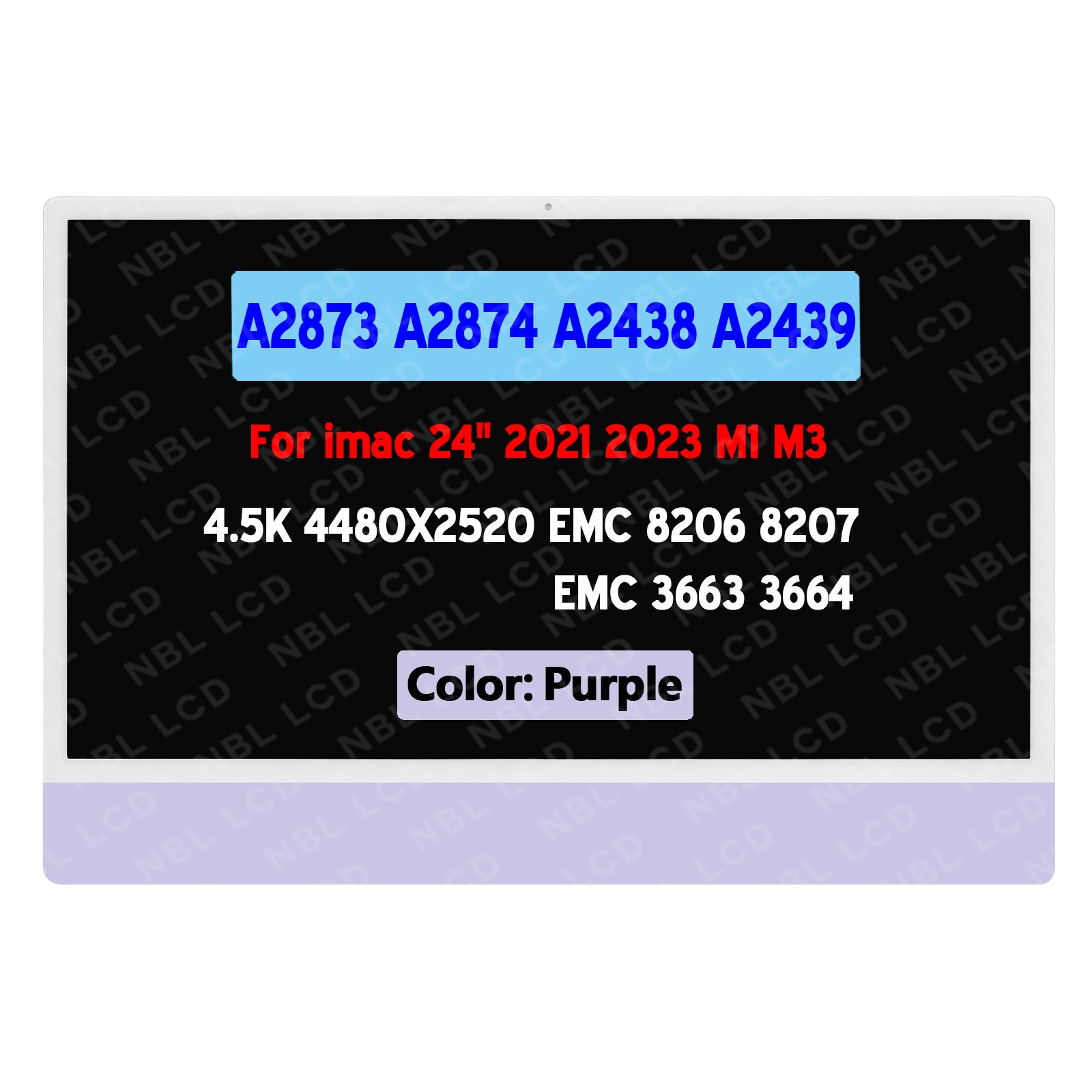 New For iMac 24″ A2438 A2439 A2873 A2874 LCD Screen Display Replacement Purple