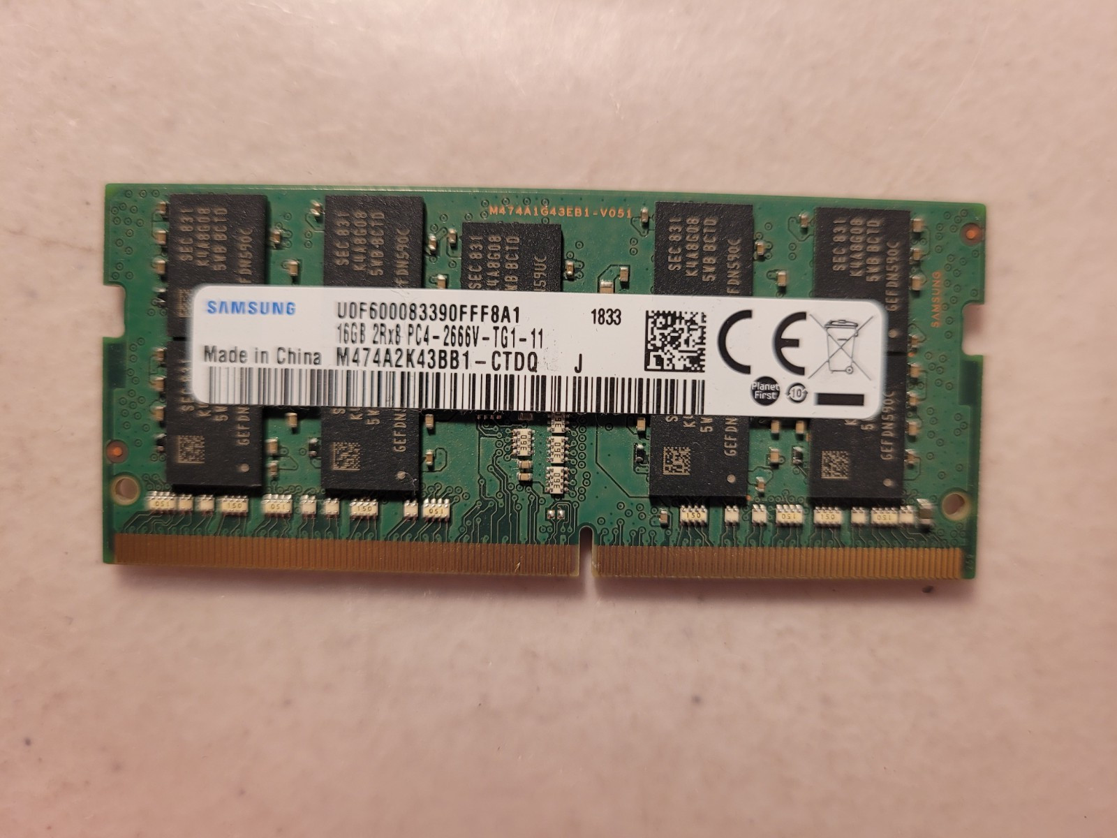 Samsung 16GB PC4 2666 DDR4 2666MHz PC4 21300 1.2V CL19 Laptop Ram Memory