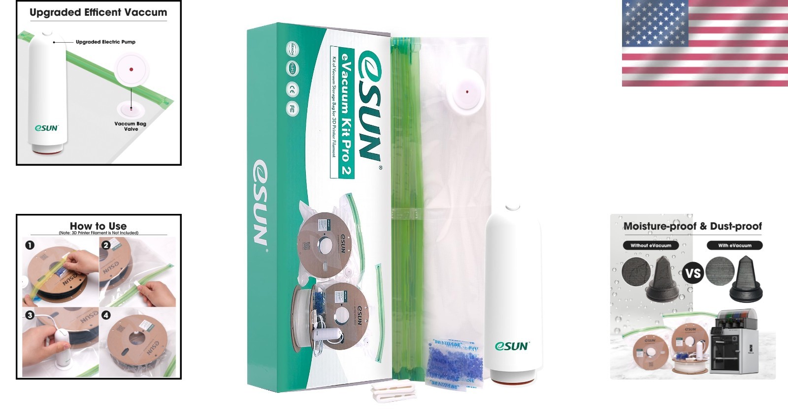 Pro 2 Vacuum Storage Kit for 3D Printing Filaments – Dust & Humidity Resistant