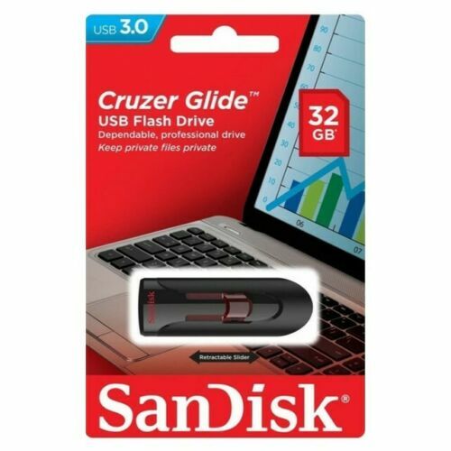 New SanDisk 32GB Cruzer Glide USB 3.0 Flash Drive Genuine USA Seller