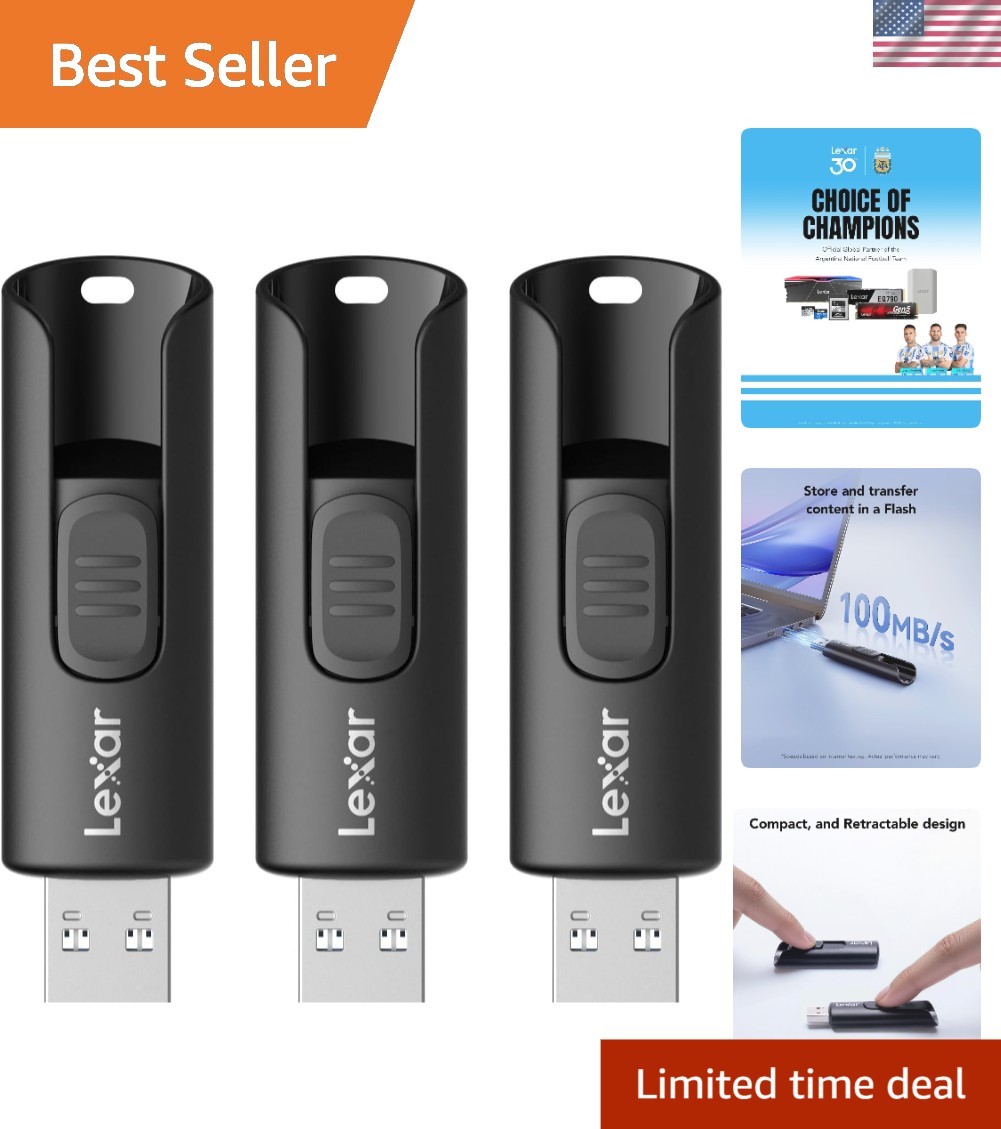 3-Pack A30E 64GB USB Drive – Fast 100MB/s, Lightweight, Ideal for Mac & Tablets