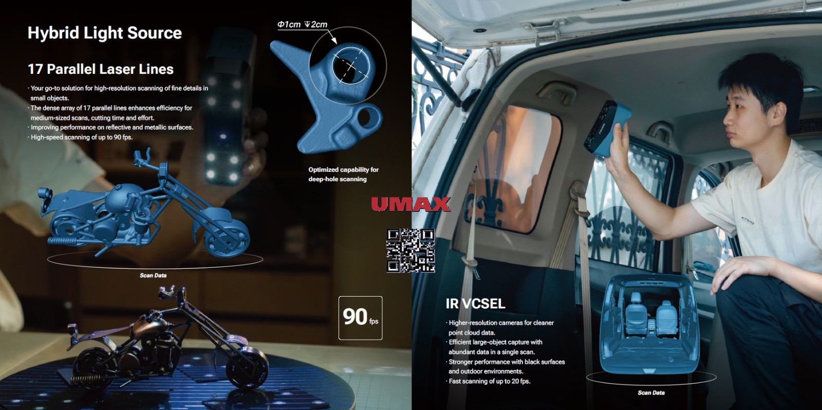 EINSTAR 2 Wireless 3D Scanner, Hybrid Laser & IR, Full Color Texture Capture