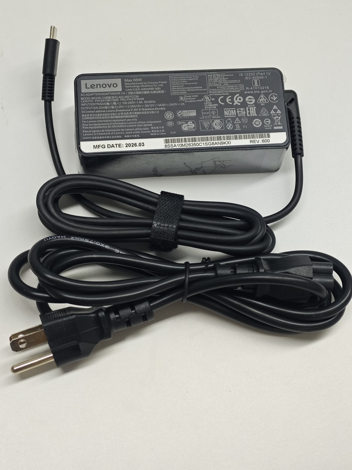 Genuine OEM Lenovo 65W USB-C Adapter Charger ThinkPad X1 Carbon Yoga ADLX65YLC3A