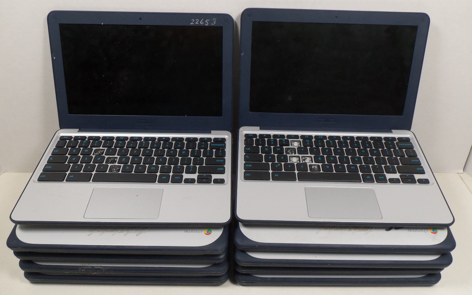 Lot of 10 Asus Chromebook Laptop Computers 11.6″ 16GB 4GB RAM C202S PARTS AS11