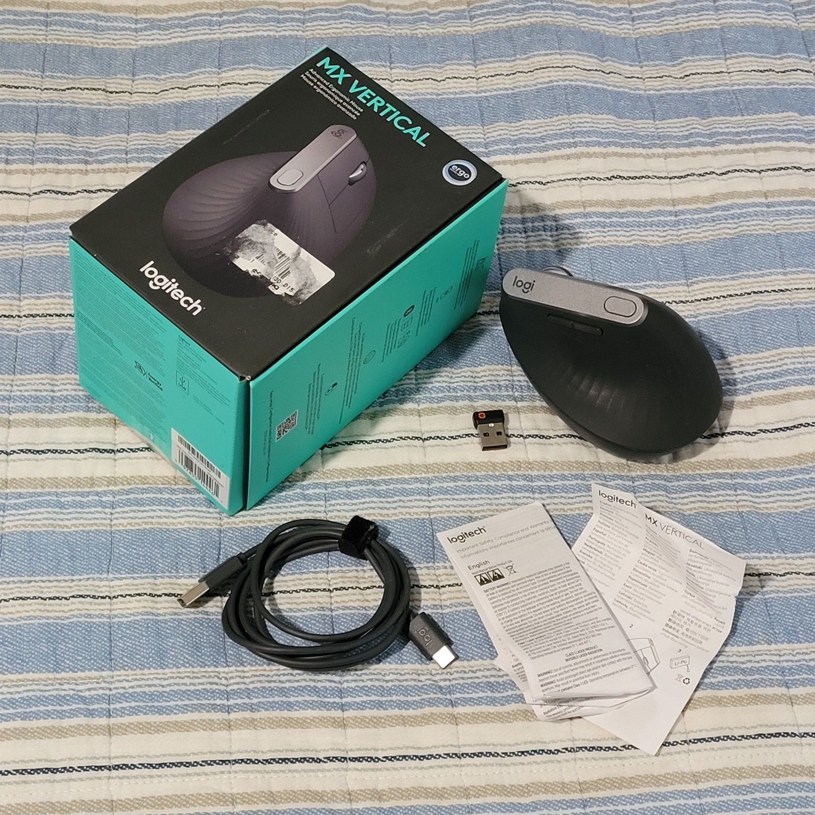 Logitech MX Vertical Advanced Ergonomic Wireless Mouse w/ Box
