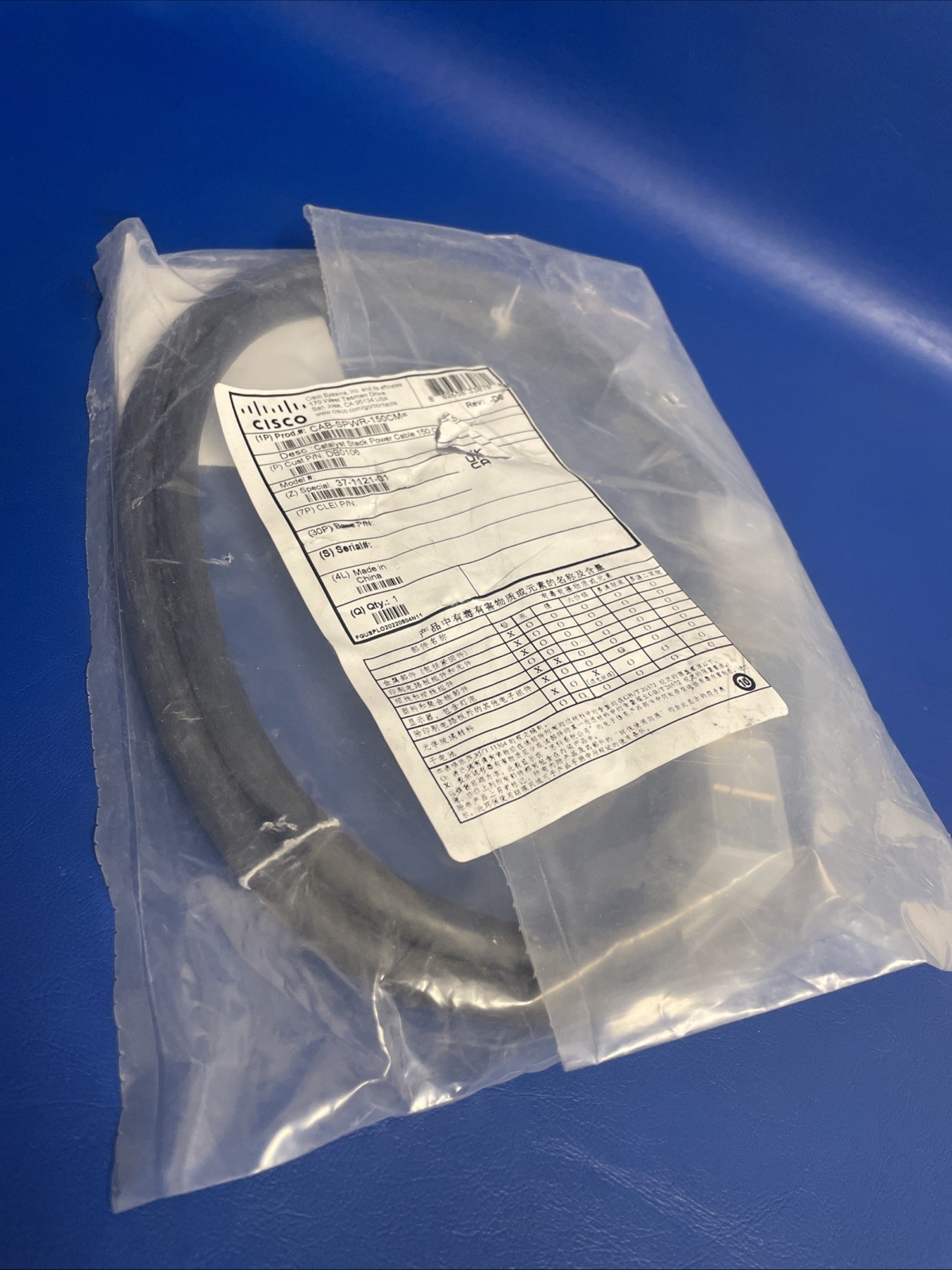 GENUINE Cisco CAB-SPWR-150CM *37-1121-01* Power Cable