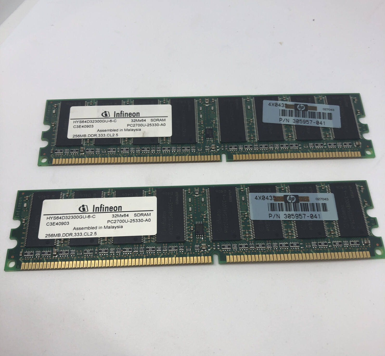 NEW 2x 256MB 512MB Total HP Memory 305957-041 PC2700 DDR 333 SDRAM Samsung etc..