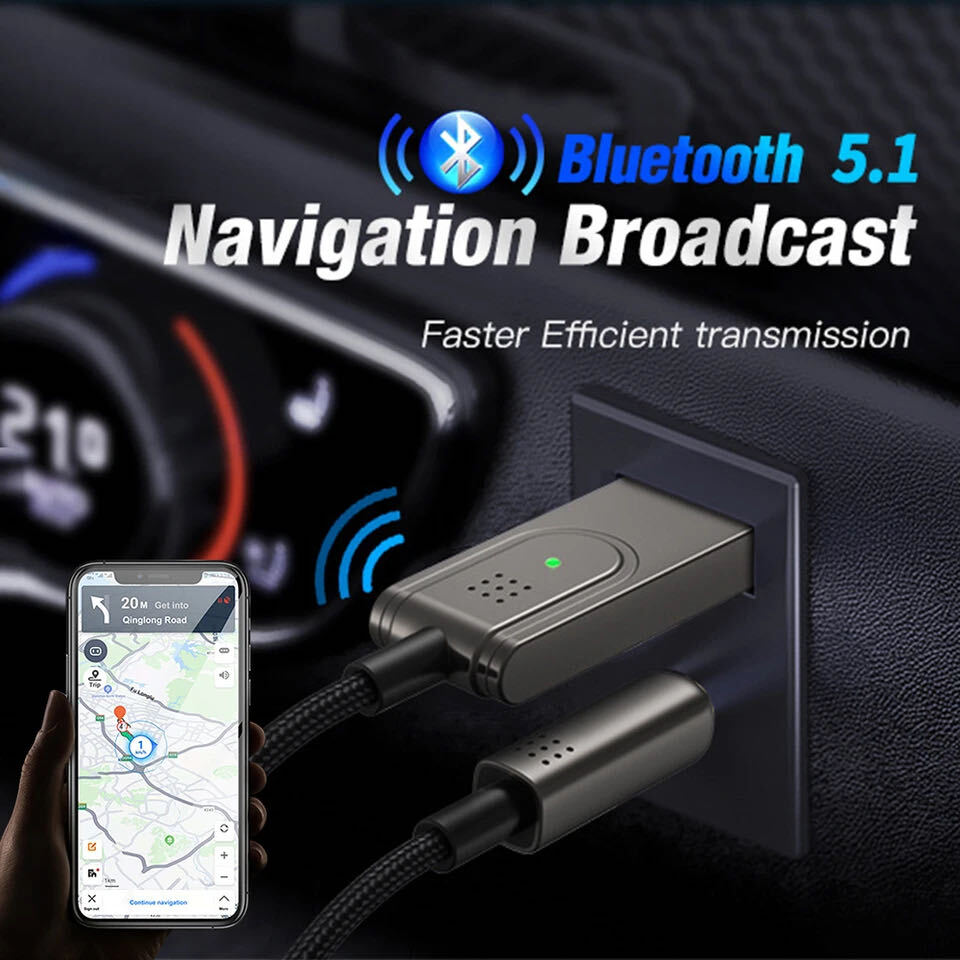 USA Aux to Bluetooth 5.1 Adapter 3.5mm Bluetooth Receiver Microphone for Car Lot