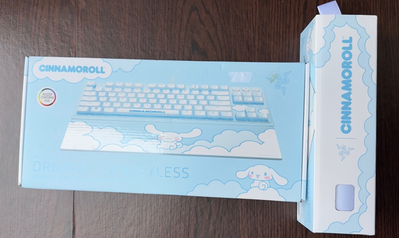 Razer Ornata V3 Tenkeyless x Cinnamoroll Keyboard + Gigantus V2 Mouse Mat Setup