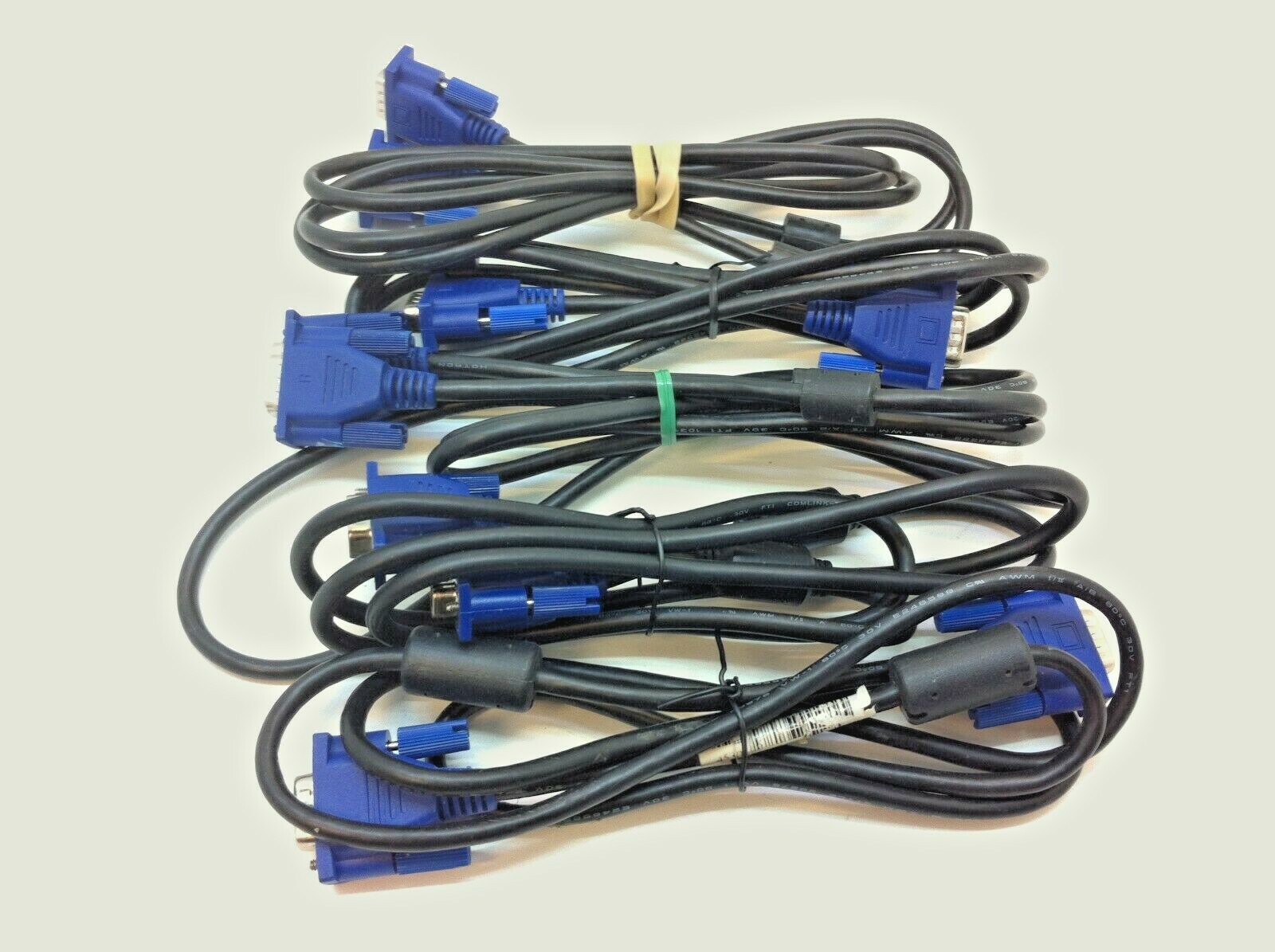 Lot of 5 – Dell 5Ft 15-Pin VGA/SVGA D-Sub Male to Male LCD Monitor Video Cable 5