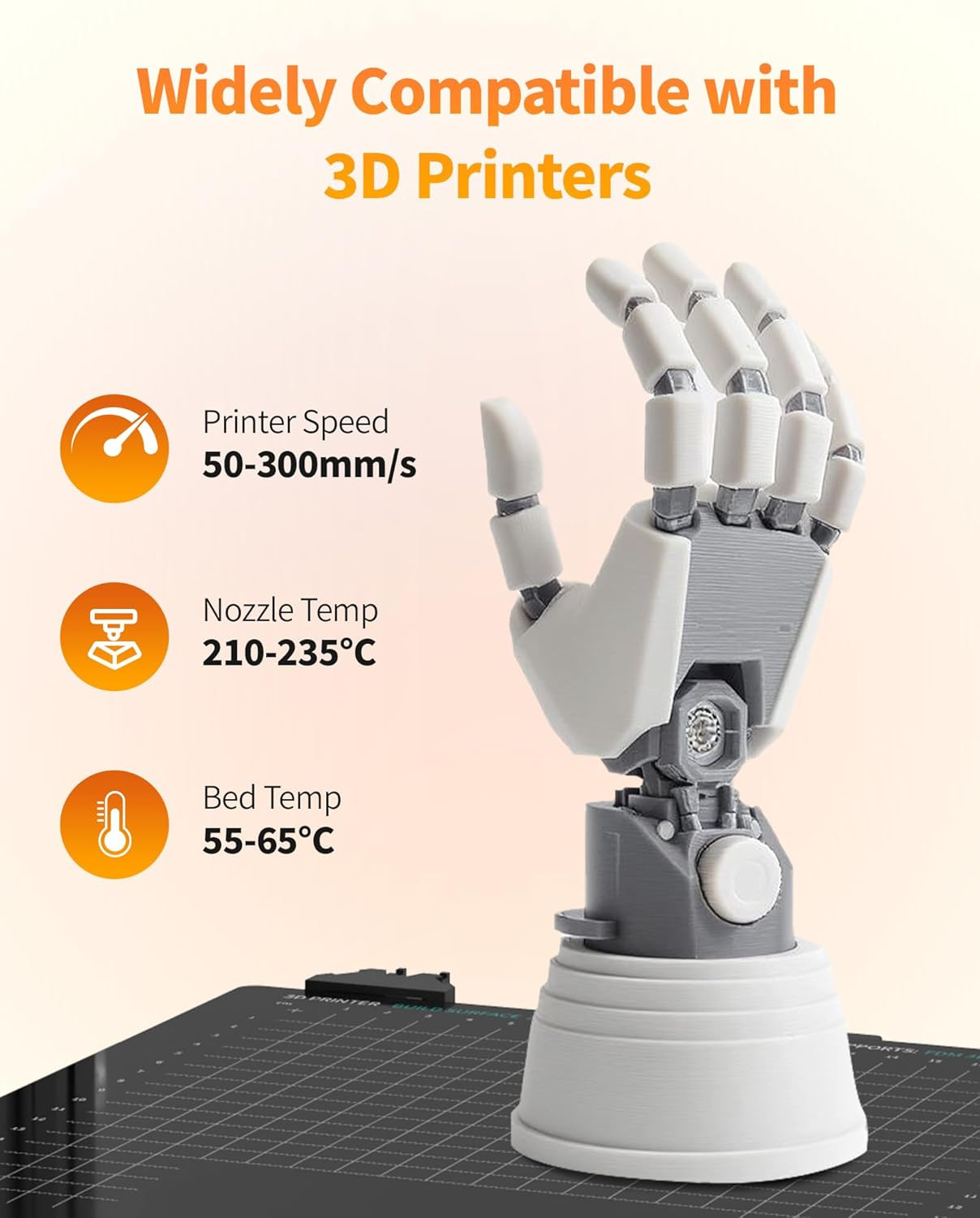 TECBEARS PLA+ Filament 3D Printer Bundle 1.75mm ±0.02 1KG PLA Plus Filament Gray