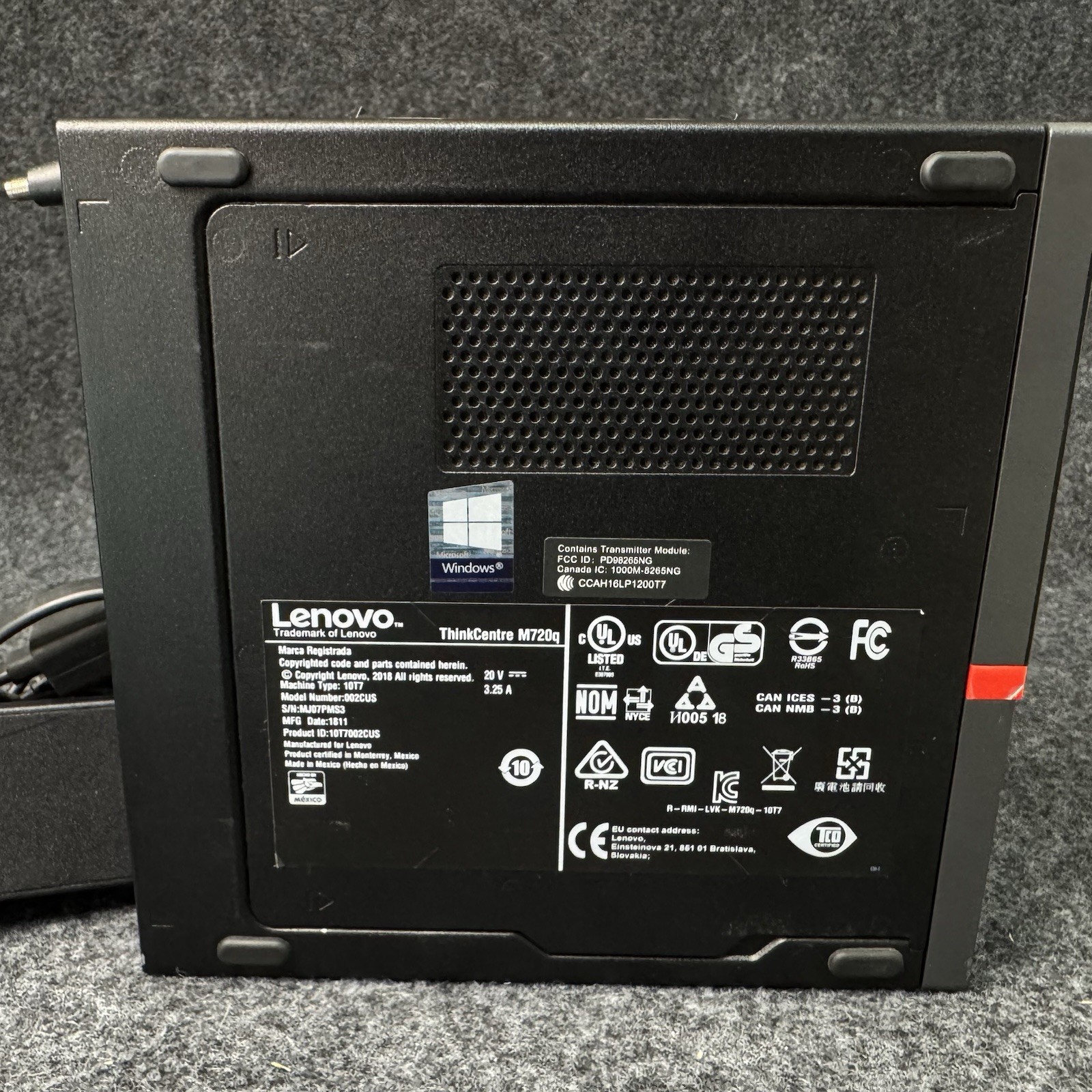 Lenovo ThinkCentre M720q Tiny Desktop PC Intel 180GB SSD WiFi AC Adapter DDR4