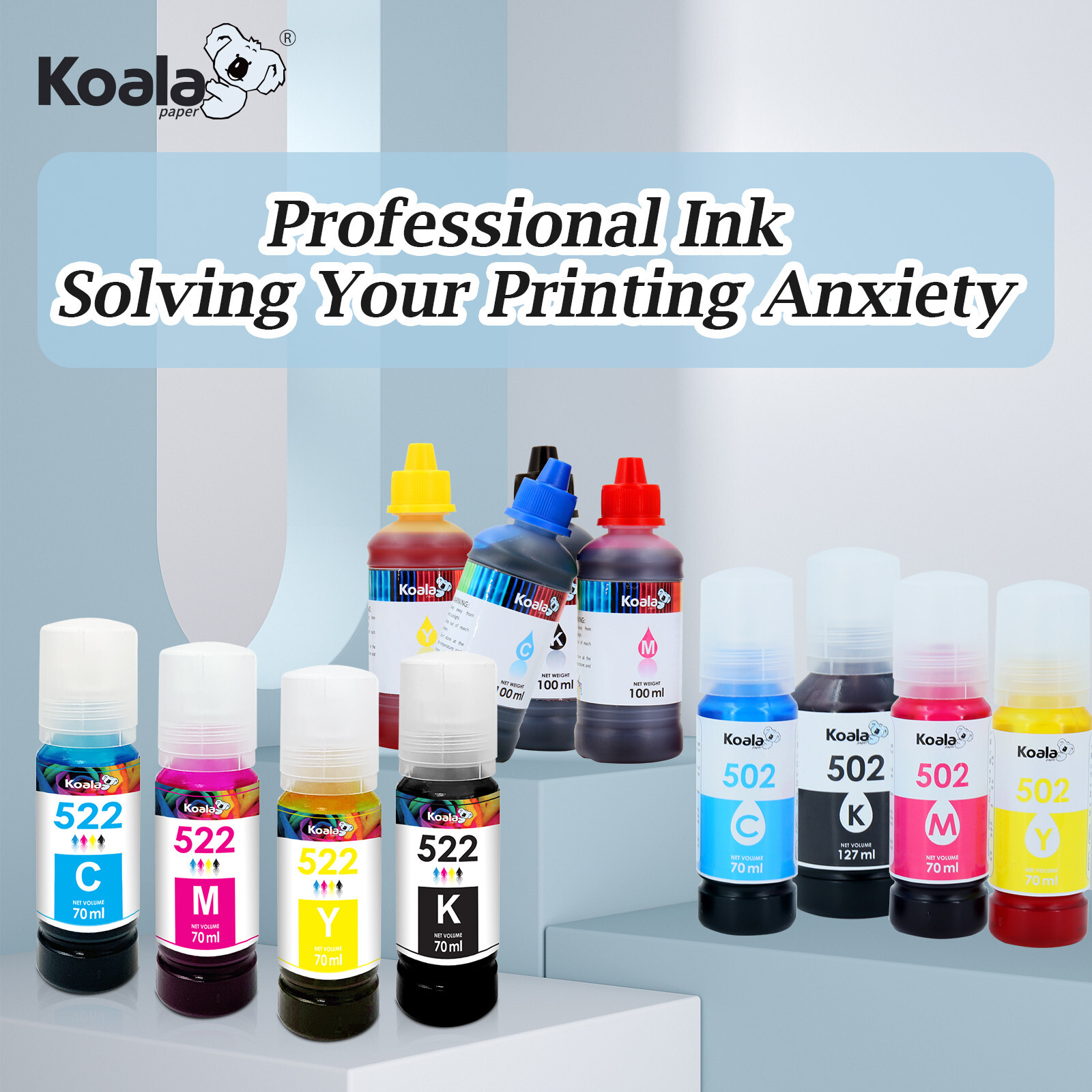 6PK Koala Ink Compatible with Epson 522 Ecotank ET-2400 4800 2800 2803 2720 4700